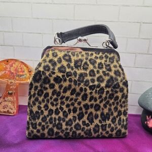 Vintage Leopard Print Women's Clutch Bag